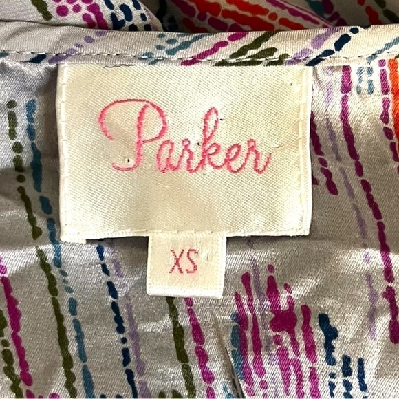 PARKER Silk Dress with Short Sleeves and Smocked Drop Waist - Picture 15 of 16